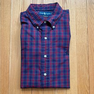 Polo Ralph Lauren Mens Long Sleeve Dress Shirt  Classic Fit XL Blue Red Plaid